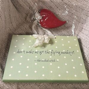 “Don’t Make Me Get My Flying Monkeys” Wood Sign/ Ribbon Heart Accent Hanger
